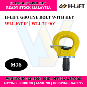 H-LIFT G80 EYE BOLT WITH KEY / KEY EYE POINT (M24 - M36)