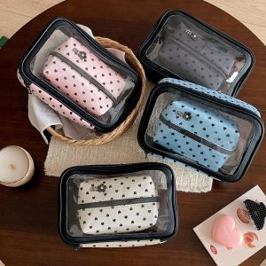 MODERNLUX 2Pcs/Set Di động Túi đựng mỹ phẩm PVC Chống thấm nước Túi đựng đồ vệ sinh cá nhân Chất lượng cao. Dung tích lớn Túi đựng đồ dùng chăm sóc da. Du lịch ngoài trời