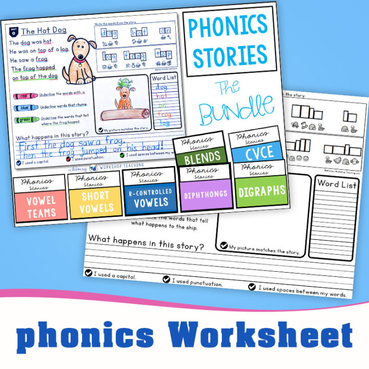 62pages Phonics Stories Worksheets Activities Workbook Preschool ...