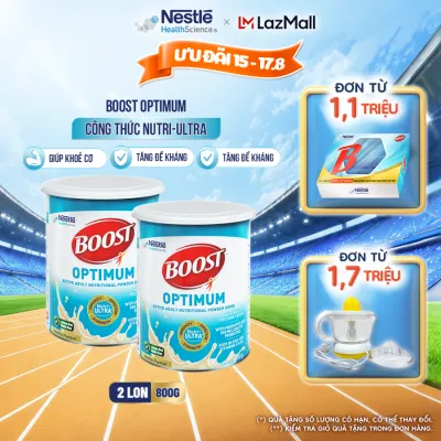 Bộ 2 Sữa Bột NESTLÉ BOOST OPTIMUM Singapore Bổ Sung Dinh Dưỡng Cho Người Lớn Tuổi 800G
