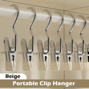 Stainless Steel Hook Clips Multi-Purpose Non-Marking Clothes Pins Durable Metal Clamp
