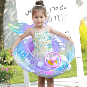 Baby Mermaid Swimming Ring Inflatable Float Pool Toy Safe Buoyancy Aid Kids 0-8 Years