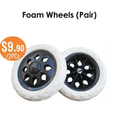 🇸🇬 2Pcs Replacement Foam Wheels Spare Wheels for Black Trolley Rubber Cart Wheels Replacement Suitable for Shopping Carts Stationwagons Luggage Trolleys