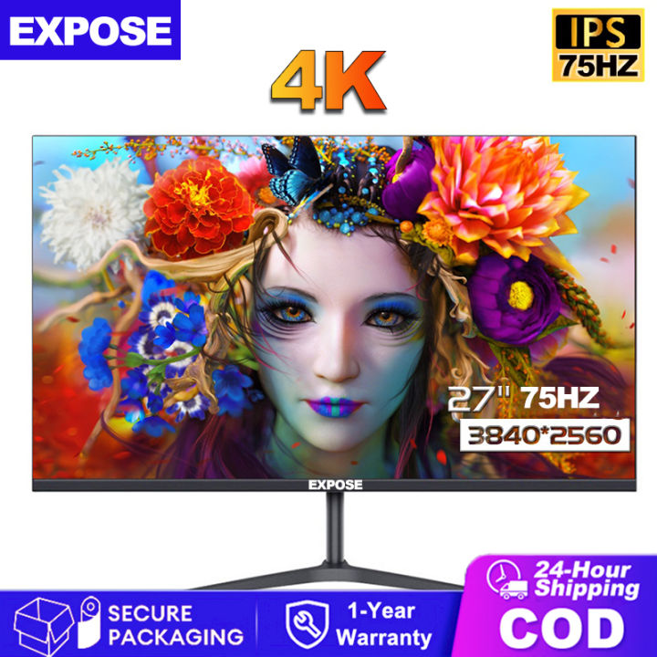 EXPOSE 27 Inch 4K Monitor 75Hz Desktop PC LCD IPS UHD Display Gaming ...