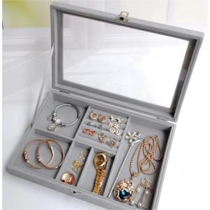 Hicus Large Compartment Jewelry Velvet Ring Earrings Empty Plate Display Jewelry Organizer