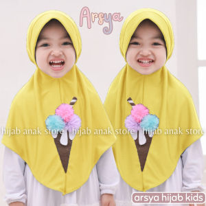 PROMO MURAH !!! Jilbab Anak TK Arsya Eskrim Murah / Hijab Instan Paud Lucu / Kerudung Bergo Anak Perempuan Jersey