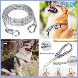【Enthusiasm】🌟🌟【Hot Sale】🎈 Double-headed Dog Tie Out Cable Leash raction Rope With Metal Buckle Steel Wire Anti-rust Training CollarOutdoor Dogs Strap