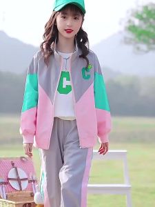 Bộ Trang Phục Mùa Thu Cho Bé Gái Áo Có Dây Kéo Ghép Dáng Rộng Phong Cách Hàn Quốc Bộ Đồ Hai Chiếc Thể Thao Cho Bé Gái Đường Phố Nổi Tiếng Trên Mạng