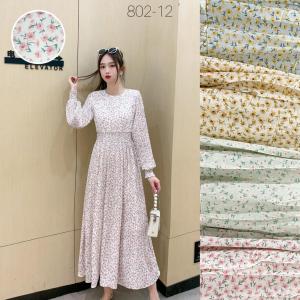 DRESS KOREA BAHAN SIFON IMPORT WANITA