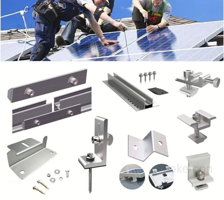 Z Splice Solar Panel Mounting Kit L Foot Mid Clamp End Clamp Rail Splice ...