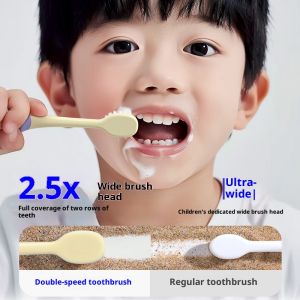 JOYNCLEON Trẻ em bàn chải đánh răng lông mềm với đầu cực rộng cho 3-12 tuổi Bảo hiểm 2.5x chăm sóc răng miệng nhẹ nhàng