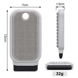 2-in-1 Silicone Fruit & Vegetable Cleaning Brush with red bristles for deep cleaning and washing sweet potato under running water.