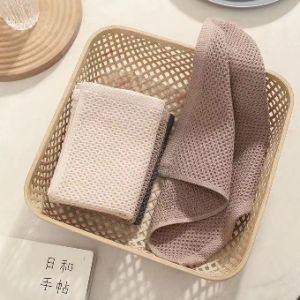 Soft Absorbent Dishcloth Kitchen Dish Rags Honeycomb Breathable Face Wash Towel Household Wash Cloth