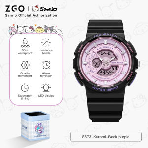 ZGO Sanrio Hello Kitty Electronic Kids Watch Girls Boys 50M Waterproof Shockproof Dual Display Multifunctional Sport Birthday Gift 8573