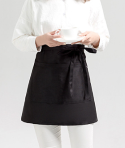 Apron Waterproof Half Apron Western Restaurant Work Apron Coffee Tea Shop Work Dress Black Half Apron Pocket apron