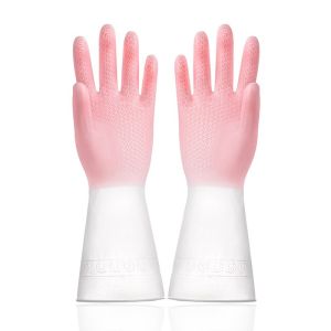 ยาง ถุงมือล้างจาน แม่บ้าน ถุงมือทำความสะอาด อเนกประสงค์ ล้างห้องน้ำ PVC G2734