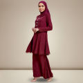 Sulam Baju Kurung Lace Rose Jacquard Baju Raya Sulam 2025 Pleated Kurung Baju Untuk Nikah Tunang Kurung Baju Melayu Perempuan Murah Cantik. 