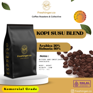 ESPRESSO KOPI SUSU BLEND 20:80 ARABIKA ROBUSTA (BIJI/BUBUK) 1kg