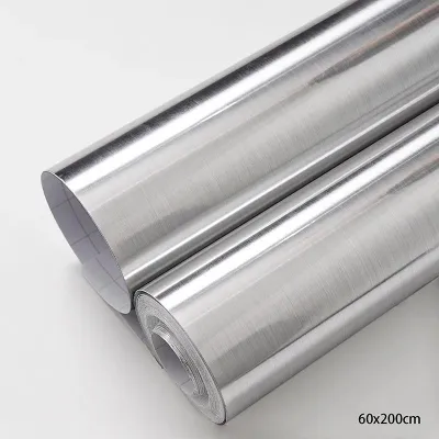 [สติกเกอร์กระจกขัดเงา] ฟิล์มโลหะมีกาวในตัว 60x200 ซม. สติกเกอร์โลหะหนา กันน้ำ กันสนิม ติดประตูลิฟต์ ตู้เย็น ฟิล์มป้องกันตกแต่ง