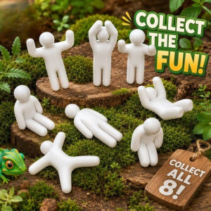 8PCS 3D Printed Meccha Chameleon Figure Set Hide and Seek Characters Collectible Mini Toy Gift