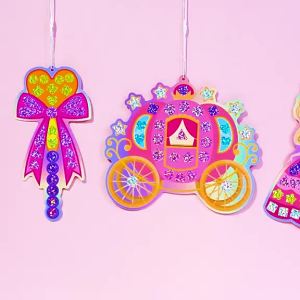 [SG Seller]Early Learning DIY Mosaic Mirror Art Kit Peel Off Gem Stickers Princess Figure Handmade Ornament Craft Gift