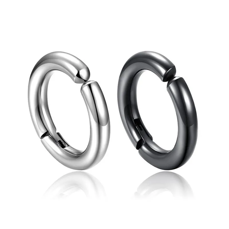 Bravego Pair Stainless Steel Hoop Earrings Men Fashion Non