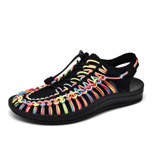 Mens Woven Sandals Outdoor Sports Sandals for Men Loafers Beach shoes Hollow Casual Sandals Upstream Shoes Breathable Wading Shoes