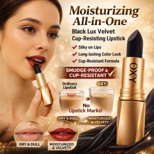 Matte Lipstick WaterproofNon-fading and Non-sticky Makeup Lip Gloss Lips Makeup 黑奢绒光不沾杯口红