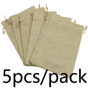 กระเป๋าบรรจุภัณฑ์ลูกกวาดคริสต์มาสถุงของขวัญผ้าลินิน13*18ซม. Apple ลายซานตาคลอส (5ชิ้น/ถุง) ถุงของขวัญ