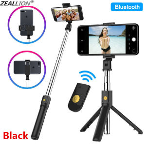 Zeallion Tripod Extendable Stand Selfie Stick Bluetooth Handheld Wireless Remote for iPhone Samsung Huawei Oppo Vivo Realme Portable Mini Adjustable Tripod Take Photo Shoot Video Live