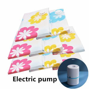 [Lớn Ziplock] Máy Bơm Điện + 4 Cái/gói Hút Chân Không Túi 80X100CM Khuyến Mãi Nén Lưu Trữ Túi Bao Bì Lớn Tổ Chức Cho Quần Áo Chăn Gối Comforter