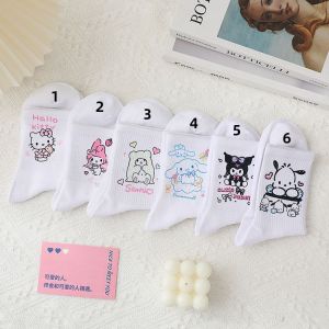 Sanrio Socks Anime Hello Kitty Kuromi Melody Autumn and Winter Sweet In The Tube Cartoon Socks