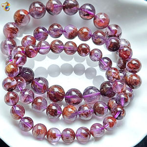 Collection Grade Amethyst Phantom Quartz Bracelet