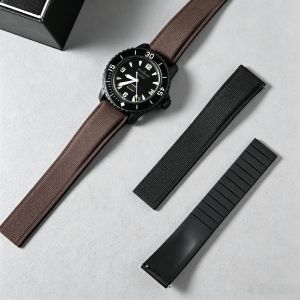 18mm 19mm 20mm 21mm 22mm Sailcloth Design FKM Rubber Watch Strap Quick Release For Rolex Daytona CTS Rubber Watch Bands For Men2026