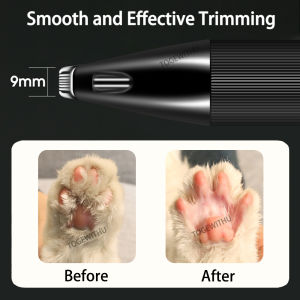 Dog Clippers for Small Areas Electric Dog Paw Hair Trimmer With LED Light USB Rechargeable Cat Hair Trimmer Low Noise Pet Grooming Kit for Hair Around Face Paws Eyes Ears Butt