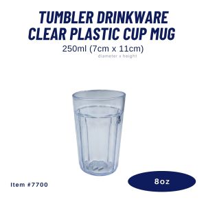 YHF Clear Plastic Drink Glass - Perfect for Halo-Halo & Cafe Use