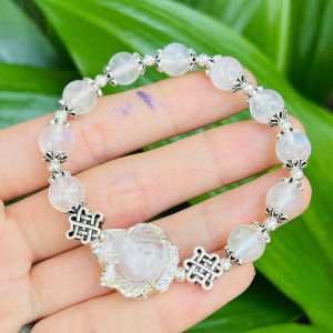vòng tay nữ hồ ly đá moonstone tự nhiên mix charm bạc cao cấp vòng tay đá phong thuỷ trang sức thiết kế đủ hoá đơn thẻ bảo hành