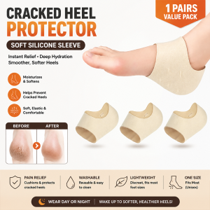 1Pair Gel Heel Protectors Breathable Silicone Heel Cushion Cups Heel Spur Relief Foot Sleeve for Heel Pain