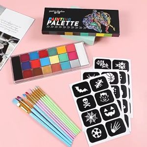 Face Paint Palette Waterproof Sweatproof Fluorescent Body Makeup Party Cosplay Festival Kit