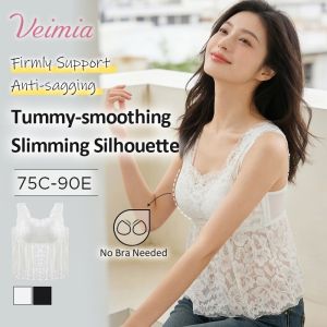 VEIMIA Lace Tank Top With Tummy Coverage Flattering Fit Airy &amp Cozy Bralette For Daily Wear