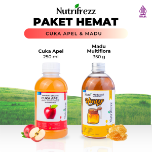 Nutrifrezz Paket 2in1 - Madu Multiflora Asli 350 gr & Cuka Apel Organik 250ML