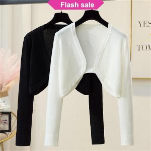 SHENHAO2🎀 Phụ nữ nhún vai rắn thanh lịch thoáng khí giải trí cardigans phong cách Hàn quốc tất cả các trận đấu khăn choàng Tops