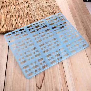 Pet Foot Mat Rabbit Cage Mat Plastic Mesh Pet Cage Mat Suitable For Small Animals Such As Rabbits And Hamsters Non-Slip And Breathable (Blue/Transparent)