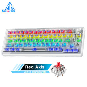 SOLAKAKA 66คีย์แบบมีสายคีย์บอร์ดแบบกลไกโปร่งใสแบบถอดเปลี่ยนได้ไฟ RGB Backlit การสนับสนุนสำหรับไดรเวอร์ที่กำหนดเอง (SK966)