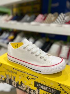 I รองเท้าผ้าใบโกลด์ซิตี้(Gold city) รุ่น1207 ทรงคอนเวิส สี ขาวดำ/ดำ/ขี้ม้า/ดำแดง/กรม/ครีม/ดำดำ/เทา ไซส์ (Size) 37-47