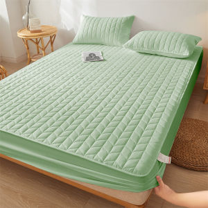 Sheleep 100% Waterproof Quilted Cotton Mattress Cover Mattress Pad Fitted Bed Sheet Mattress Protector Bed Toppers Garterized Design Bed Cover