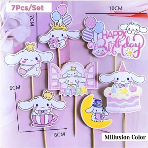 Kuromi Cake Topper Sanrio Melody Toy Cake Decoration Birthday Kuromi Cake Sanrio Topper 库洛米 美乐蒂 猫蛋糕装饰摆件