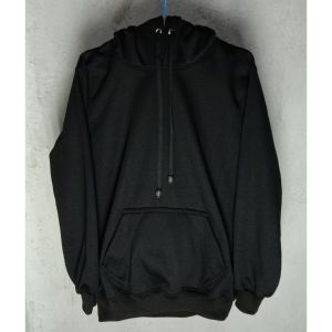 Hoodie Jumper Hitam Polos Cowok Cewek Ukuran ALL Size Bahan Premium Fleence lembut dan adem