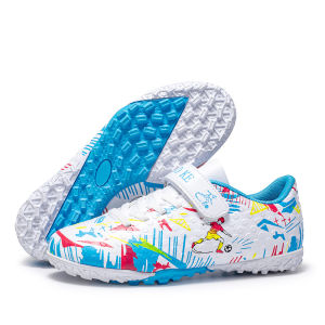 2026 New childrens soccer shoes for girls with cleats TF Elementary School Students Magic Tape Youth Professional Soccer Shoes