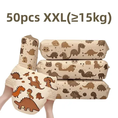 50pcs Baby Diaper Korean Pull-up Pants Breathable and Dry 10pcs Unisex M L XL XXLSize Random Design diaper